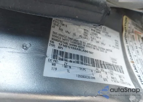 2008 Ford Expedition Xlt z USA, uszkodzony, nr VIN 1FMFU155X8LA86187